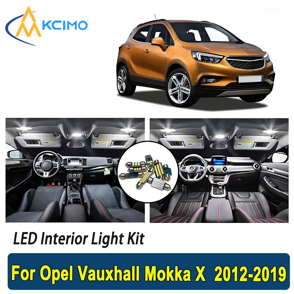 

Kcimo светодиодный для Opel Vauxhall Mokka X 2012 2013 2014 2015 2016 2017 2018 2019 Премиум яркий светодиодный комплект внутреннего купольного освещения багажника с картой