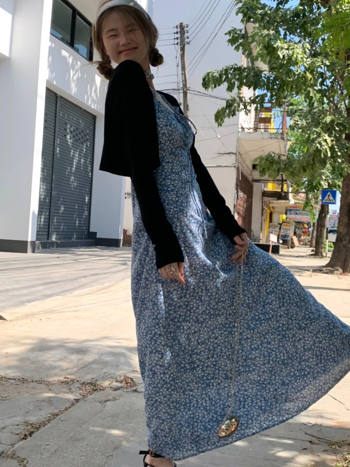 

Летнее платье 2025 с цветочным принтом для чаепития, больших размеров, элегантный дизайн, нежный отпускной стиль, длинное платье в японском стиле, милое, с пышными рукавами.