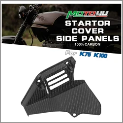 For BMW K75 K100 K Series Carbon Fiber Startor Cover Side Panels Protector Fairing Cafe Racer Motorcycle Accessories
