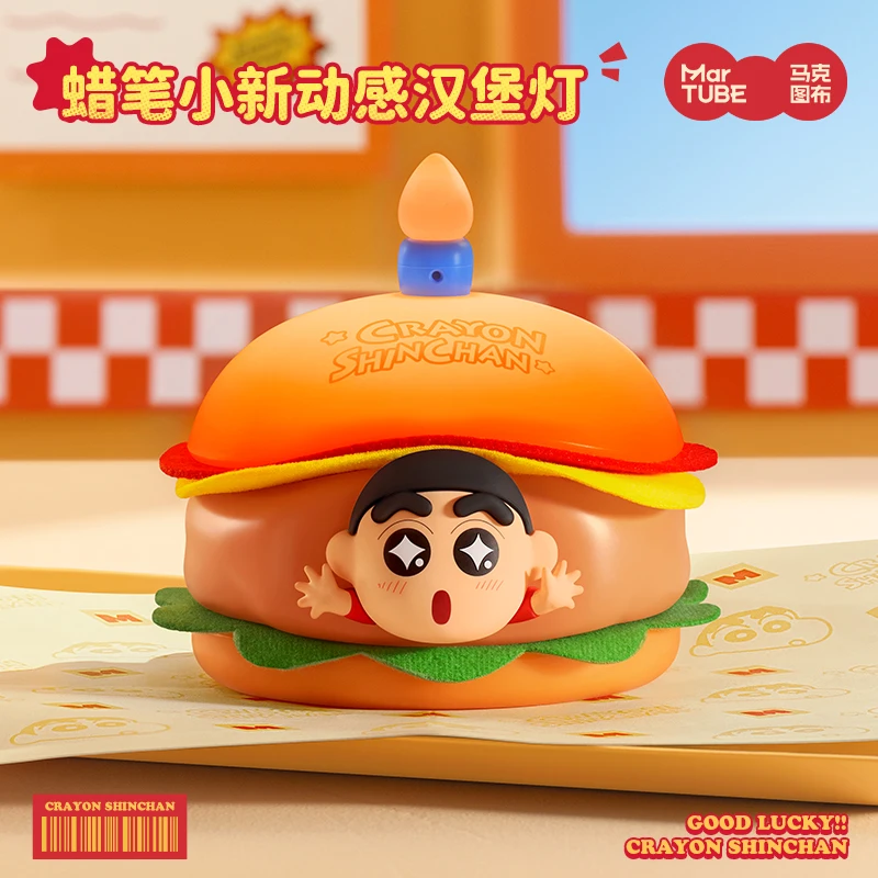 

In Stock Crayon Shin-Chan Birthday Burger Light Lucky Cookie Light Creative Peripherals Figures Toys Gift For Kids Or Friends