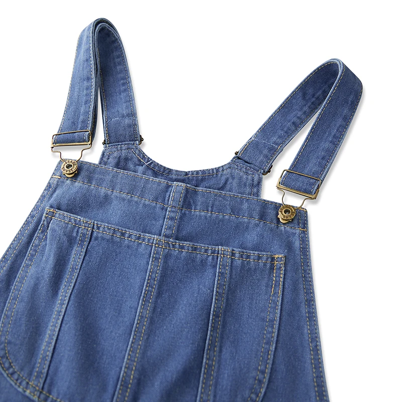 Men s Denim Bib Overalls Solid Color Fashion Lightweight Jean Jumpsuit with Pockets Adjustable Straps for Workwear