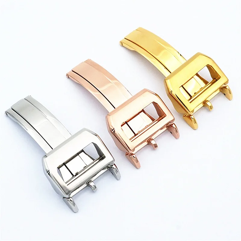 18mm Watch Band Buckle for IWC Pilot Portuguese PORTOFINO Little Prince Stainless Steel Deployment Folding Clasp Strap Button