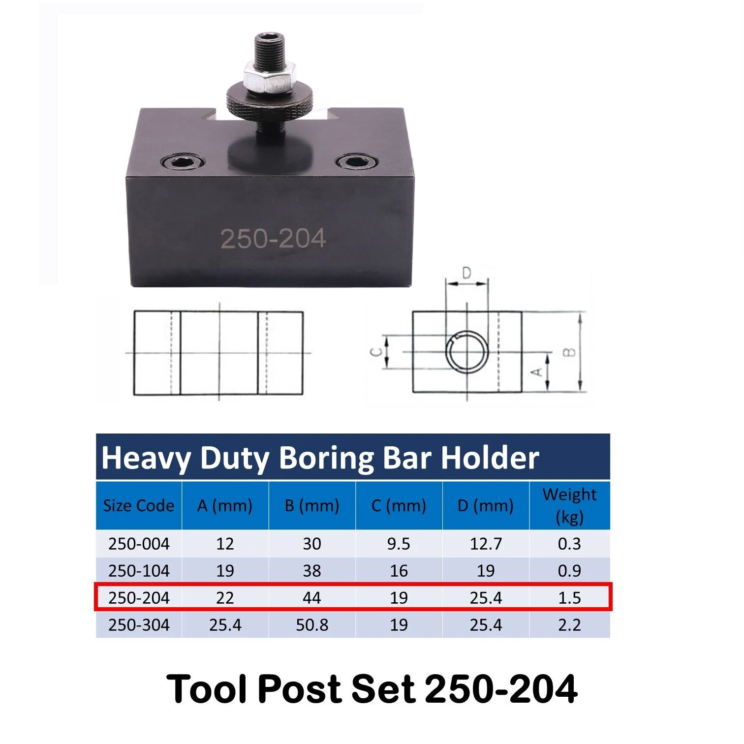 6Pcs BXA Size Piston Type Quick Change Tool Post Holder 250-200 Set for 10\