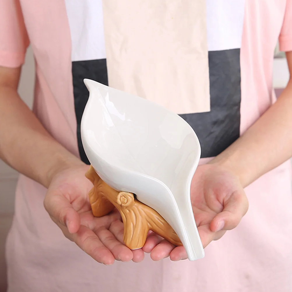 

1Pcs Ceramic Soap Rack Premium Material Smooth Finish Dishwasher Safe Soap Tray with Smart Drainage Design Bathroom Countertop