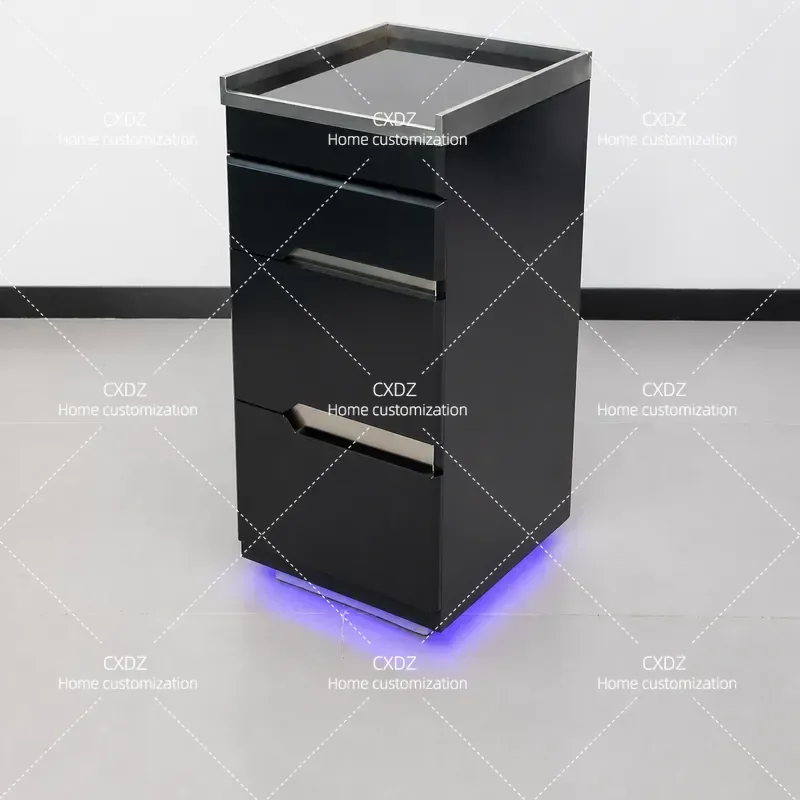 Barber Shop Tool Cabinet Stainless Steel Tool Truck Cabinet Barber Shop Cut Cart Hair Salon Work Cabinet Locker Counter