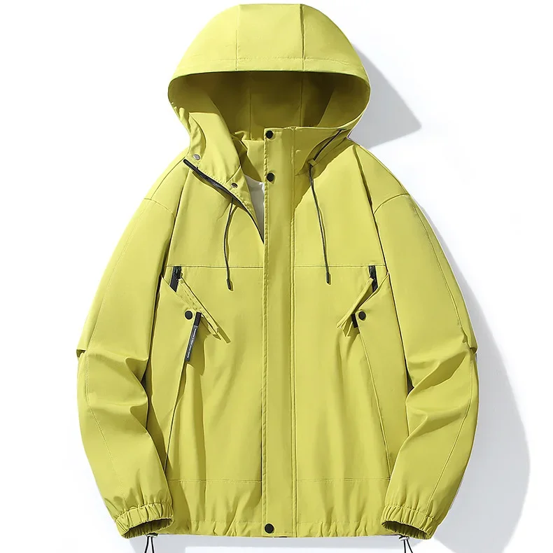 

2025 Autumn Man Jacket Solid Color Long Sleeve Zipper Man Hooded Outerwear Thin Windproof Outdoor Lightweight Coat For Male