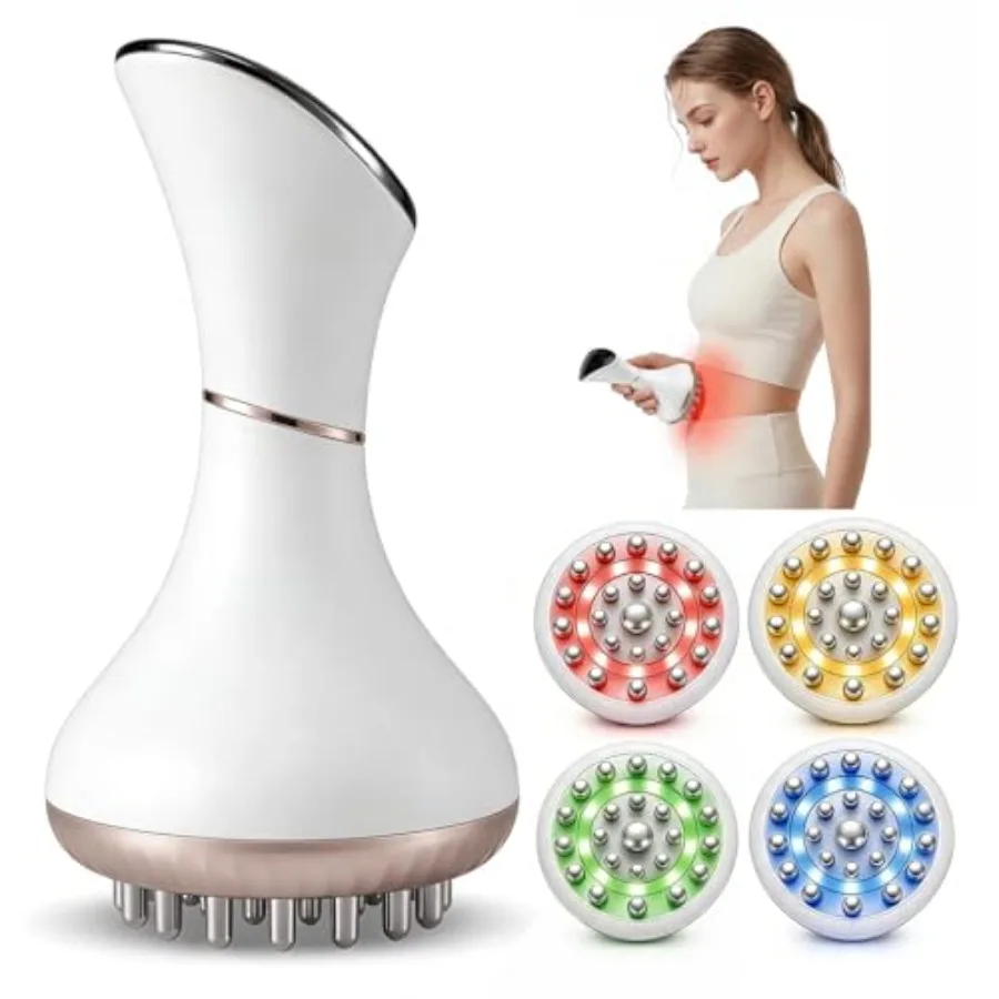 

Lymphatic Drainage Massager for Body Sculpting Cellulite Anti-Cellulite Massage Tool with 4-Color Light, Pulse, Heat Vibration
