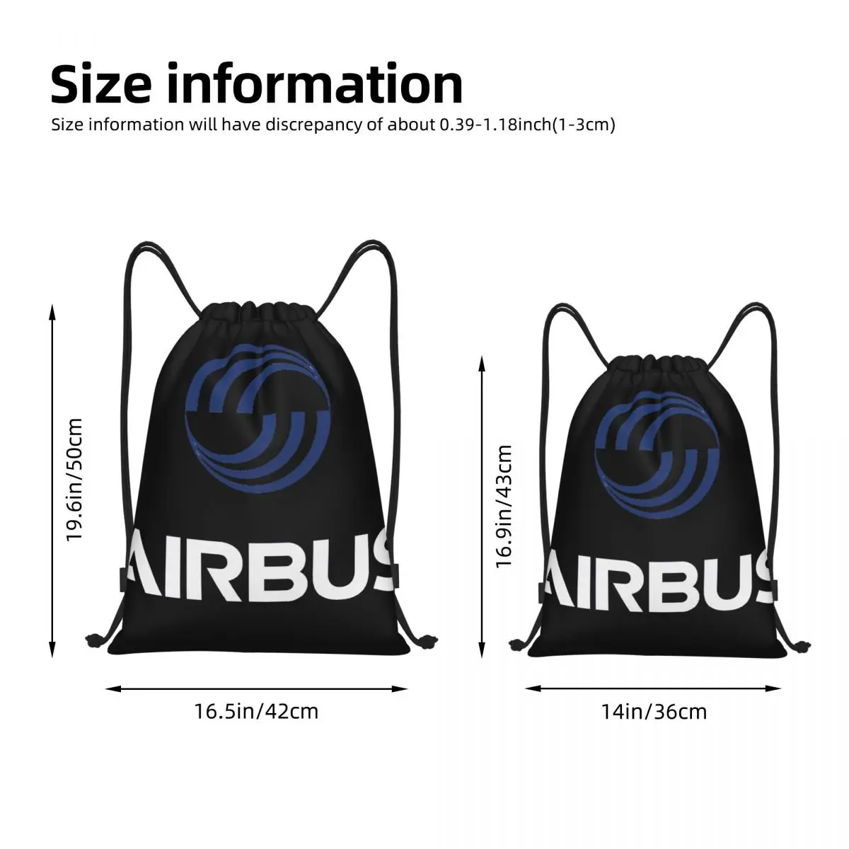 Airbus Logo-mochila portátil con cordón, bolsas de almacenamiento, deportes al aire libre, viajes, gimnasio, Yoga