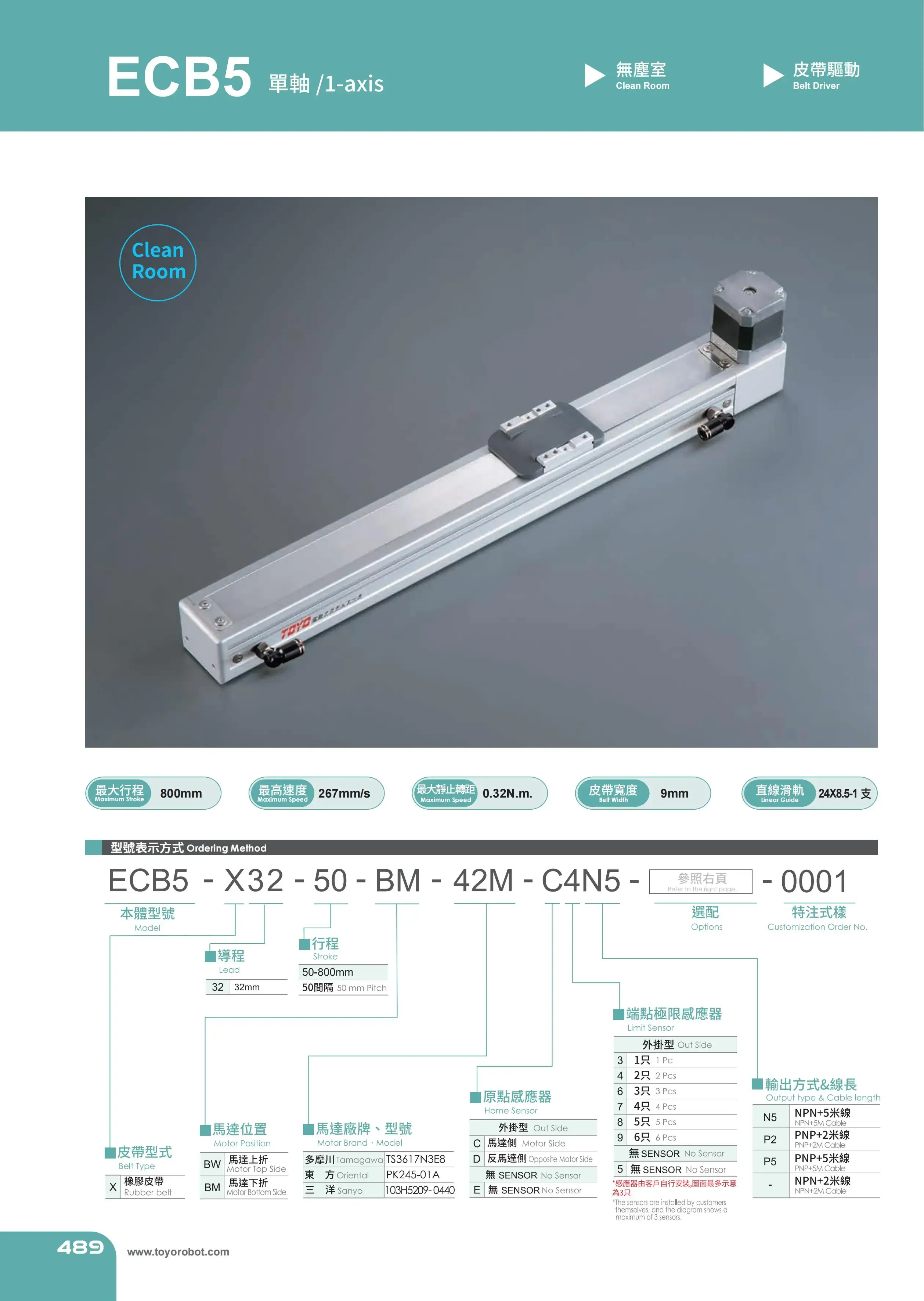 TOYO HIWIN High Precision Linear Custom Screw Slide Automatic Module XYZ Axis Slide Module ECB5 Series