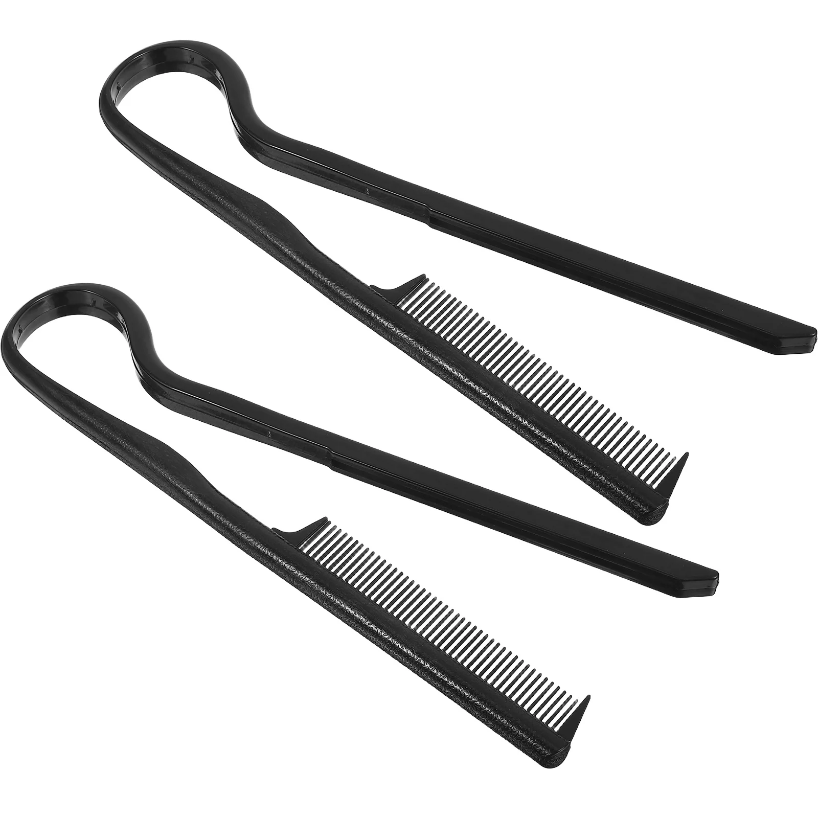 2 pçs preto em forma de v alisador de cabelo pente resistente ao calor ferramenta de estilo para cabelo liso em forma de v pente ferramentas de cabeleireiro