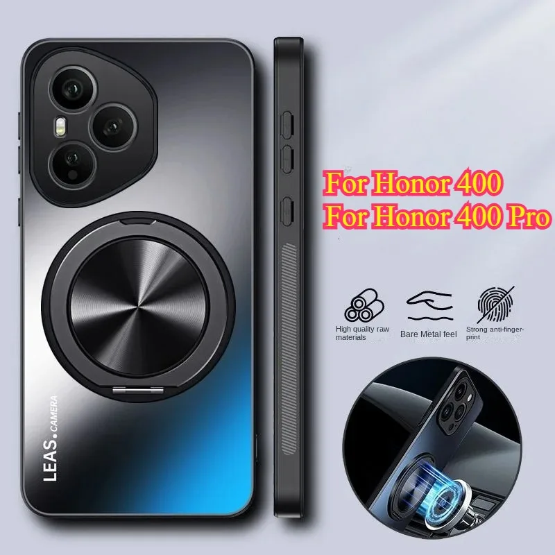Für Huawei Honor 400 Pro Fall Harte Matte Mit Ring Ständer Magnetische Schutzhülle Zurück Abdeckung Fall Für Honor 400 400 Pro Telefon Shell
