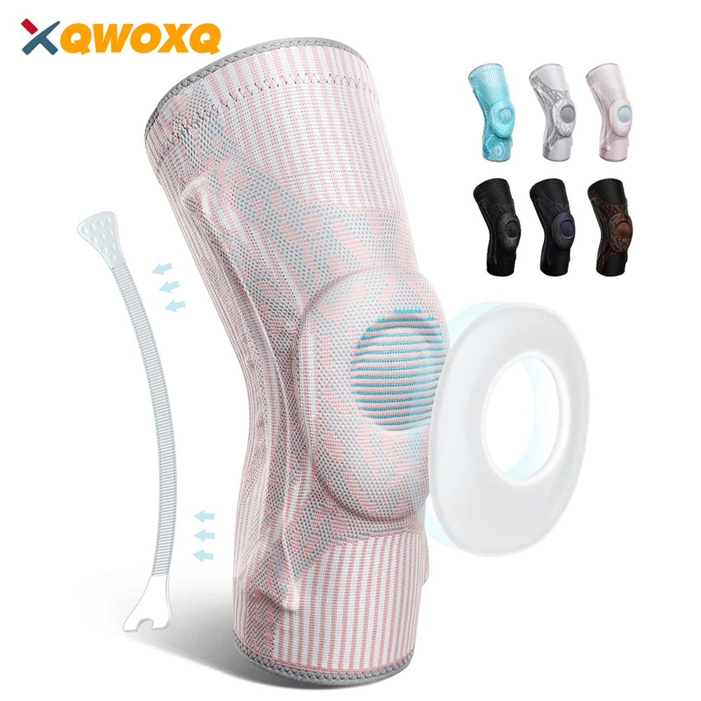 1 PCS Sports Compression Knee Support Sleeve Protector Elastic Knee Pads Brace Springs Gym Sports Basketball Volleyball Running