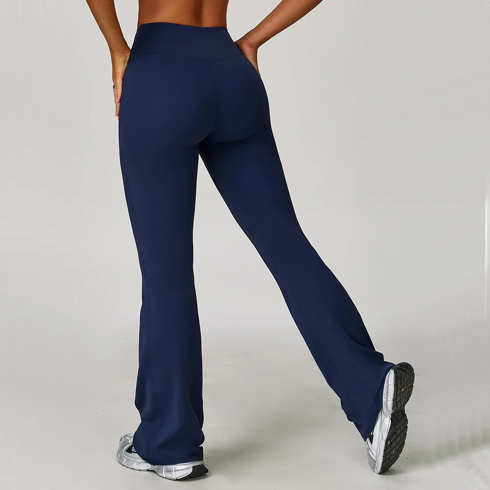 

Female Yoga Pants High-Waisted Yoga Flared Pants Gym Fitness Workout Bell-Bottom Trousers Push up Slim Sports Leggings Running