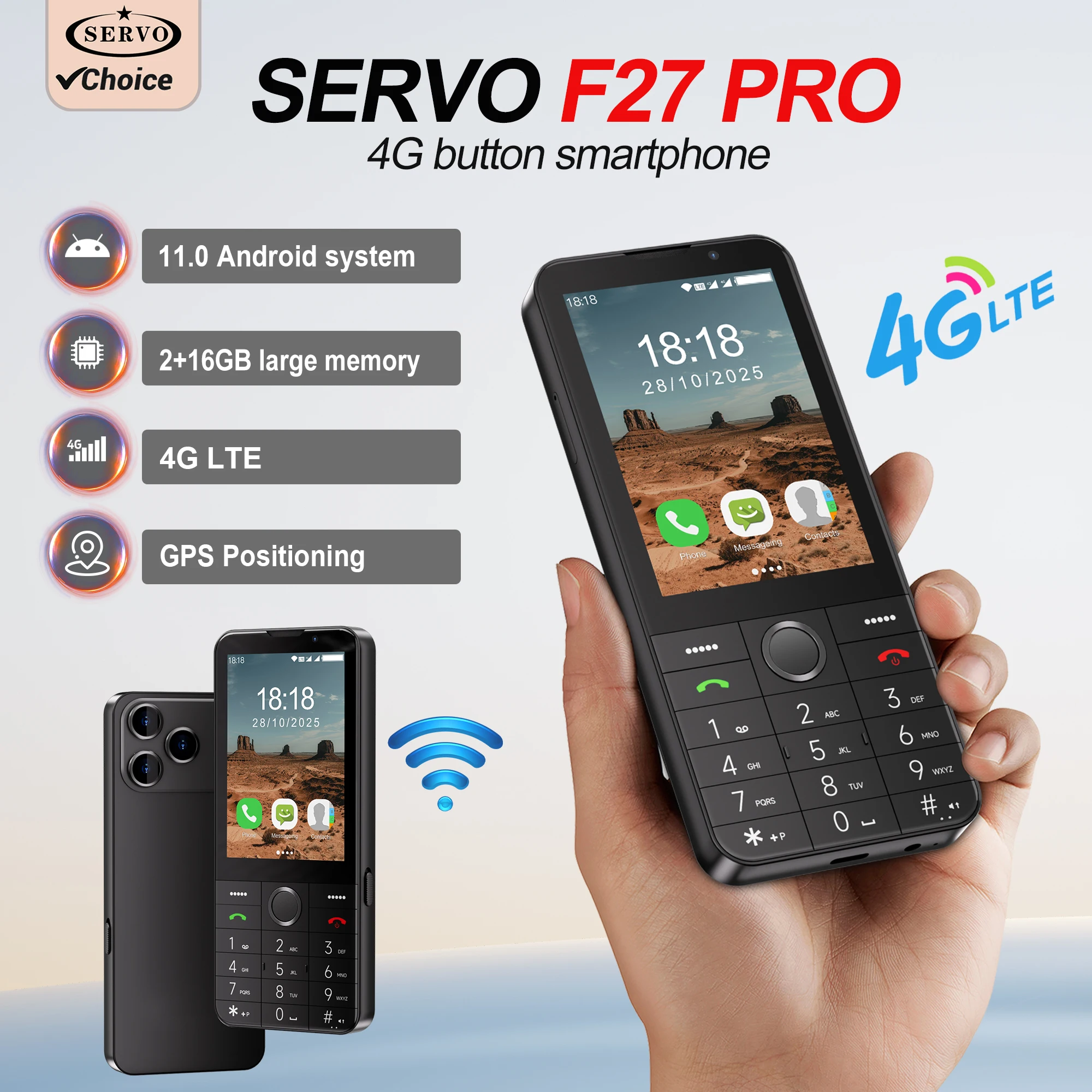 SERVO F27 PRO 4G Button Smartphone 3.5