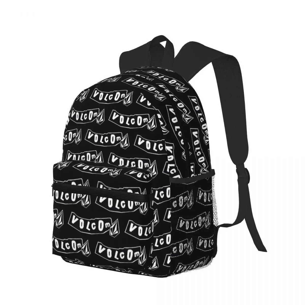 

V-Volcom Logo Student Backpack School Bag Hiking Travel Daypack for Men Women Bookbag Shoulder Bags