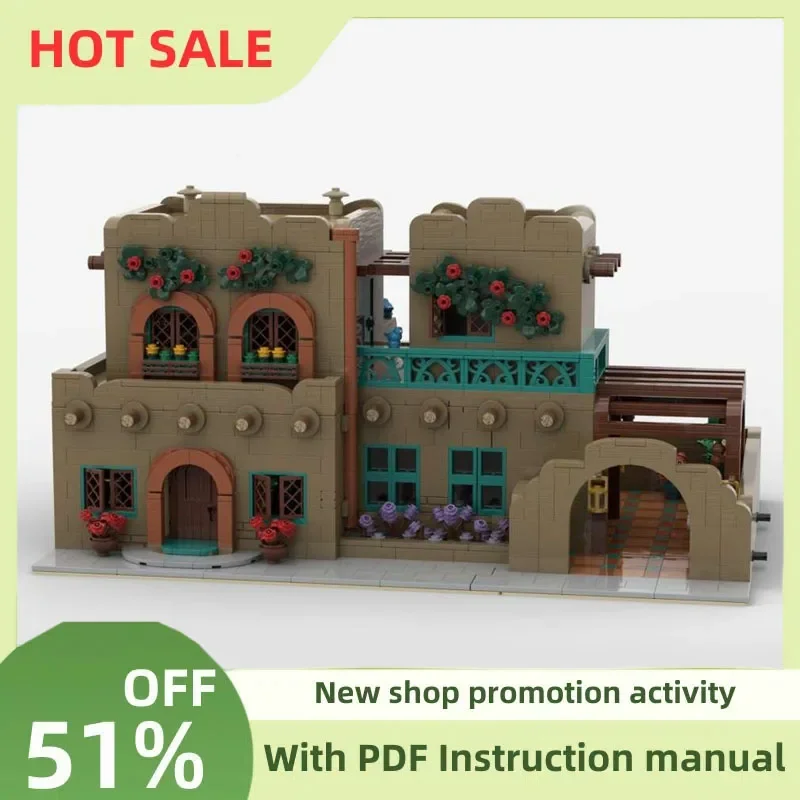 

New City Hot Selling Street View Moc Modular Adobe Hostel Modular Model Building Blocks Diy Creative Ideas Kid Toy Birthday Gift