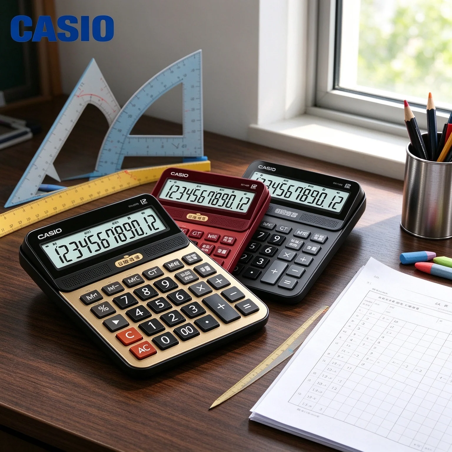 Casio GY-120 DY-120 Multi-function Desk Calculator, 12 Digit Display, Perfect for Home Budget and Corporate Bookkeeping Jobs