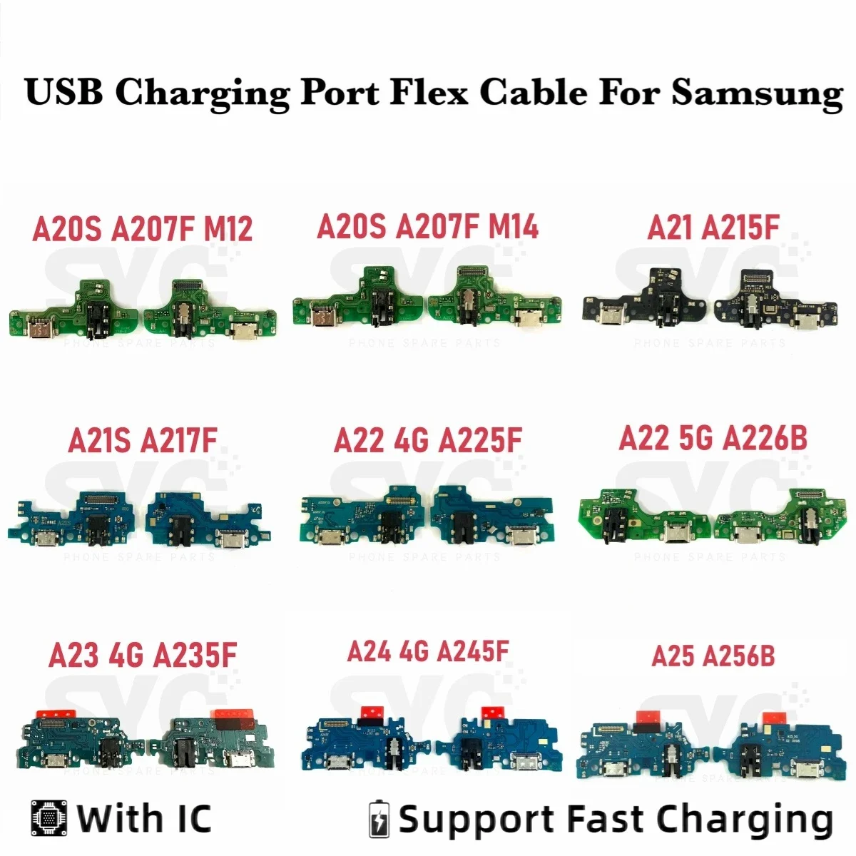 

Good quality Fast Charging Port Connector Board Dock Charger Flex Cable For Samsung A20 A20s A21 A21s A22 A23 A24 4G 5G Parts