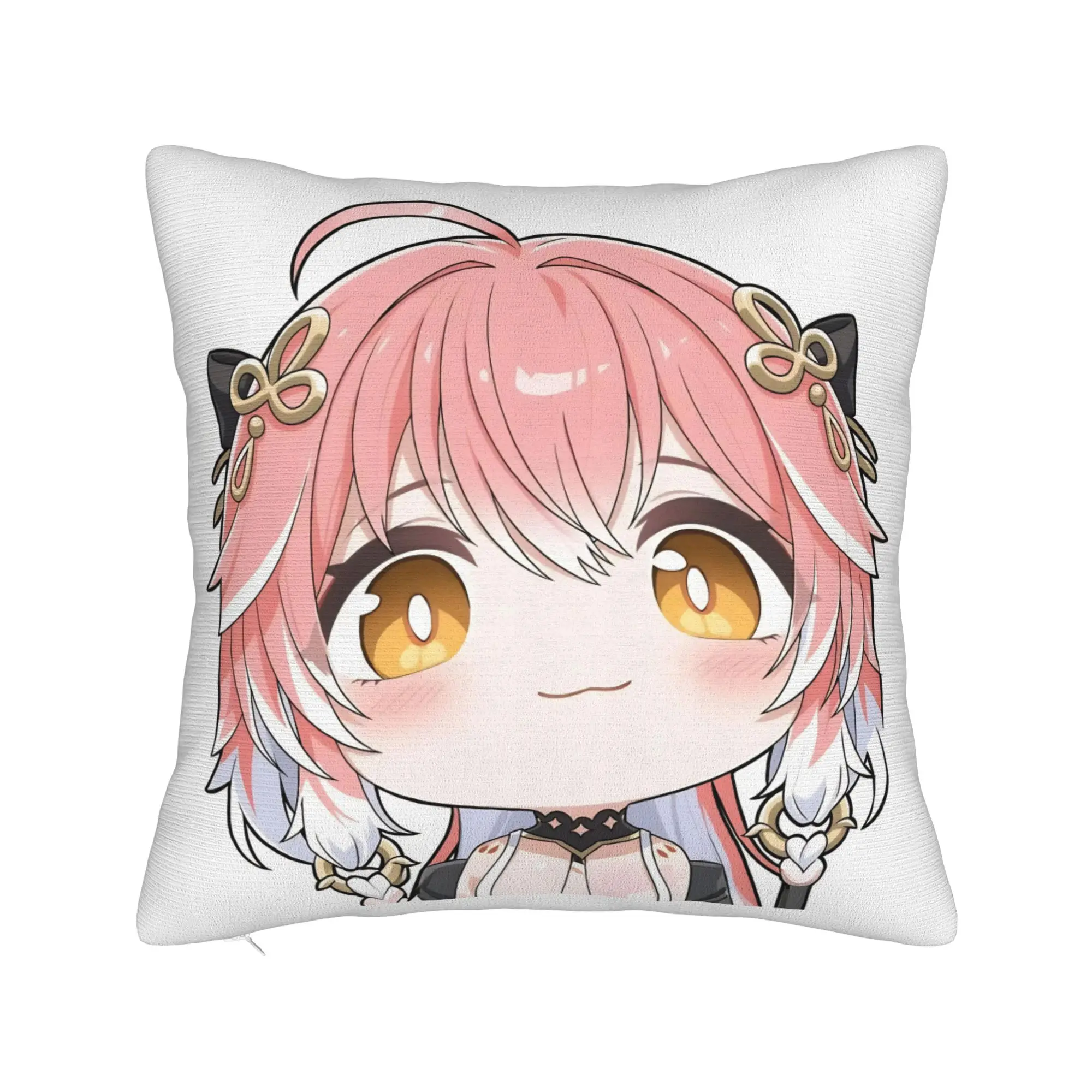 Wuthering Waves Cute Q Version Pillowcase Printed  Cushion Cover Decorations Changli Throw Pillow Case Cover Home Square
