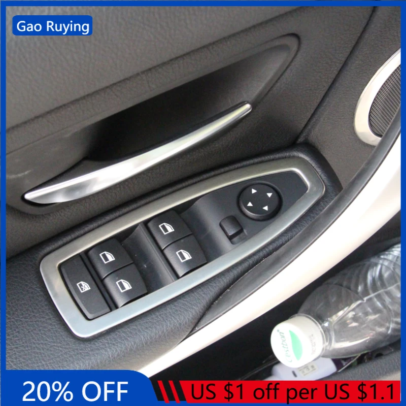 

Gao Ruying For BMW 3 Series F30 13-19 Stainless steel Car Glass Lifting Panel Frame Cover Trim Sticker Interior Car Accessories