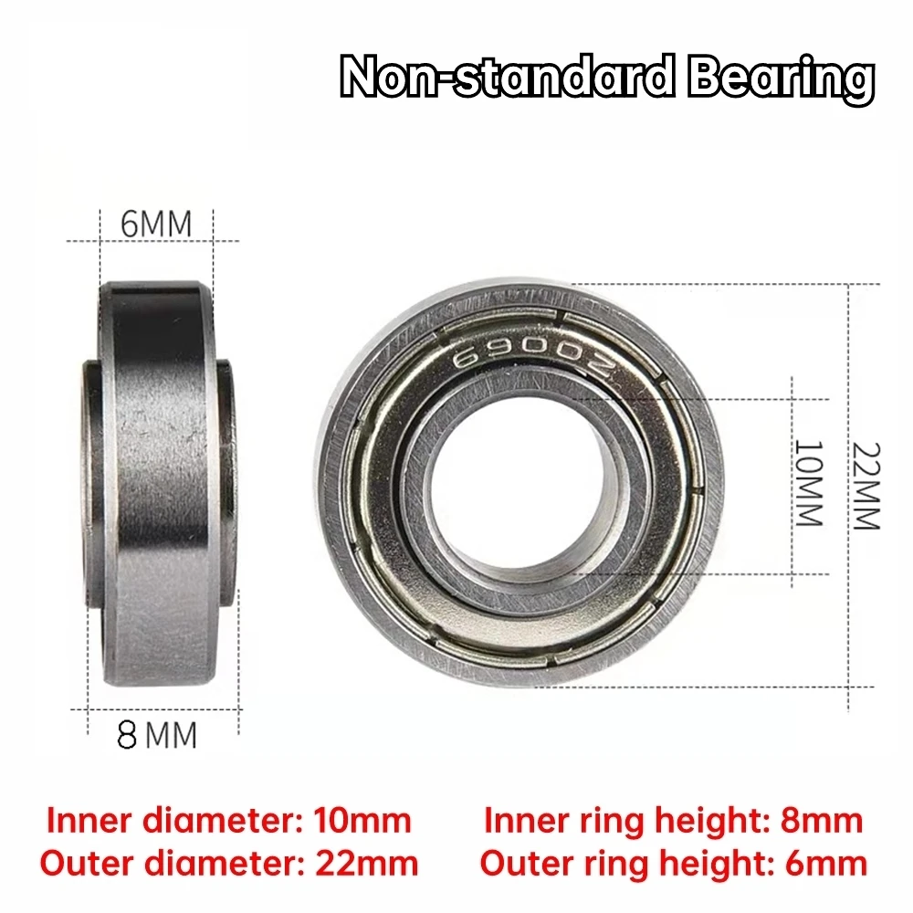 4PCS 6900ZZ 10x22x6x8 MM Double Sided Iron Seal With Non-standard Inner Ring Protruding Bearing