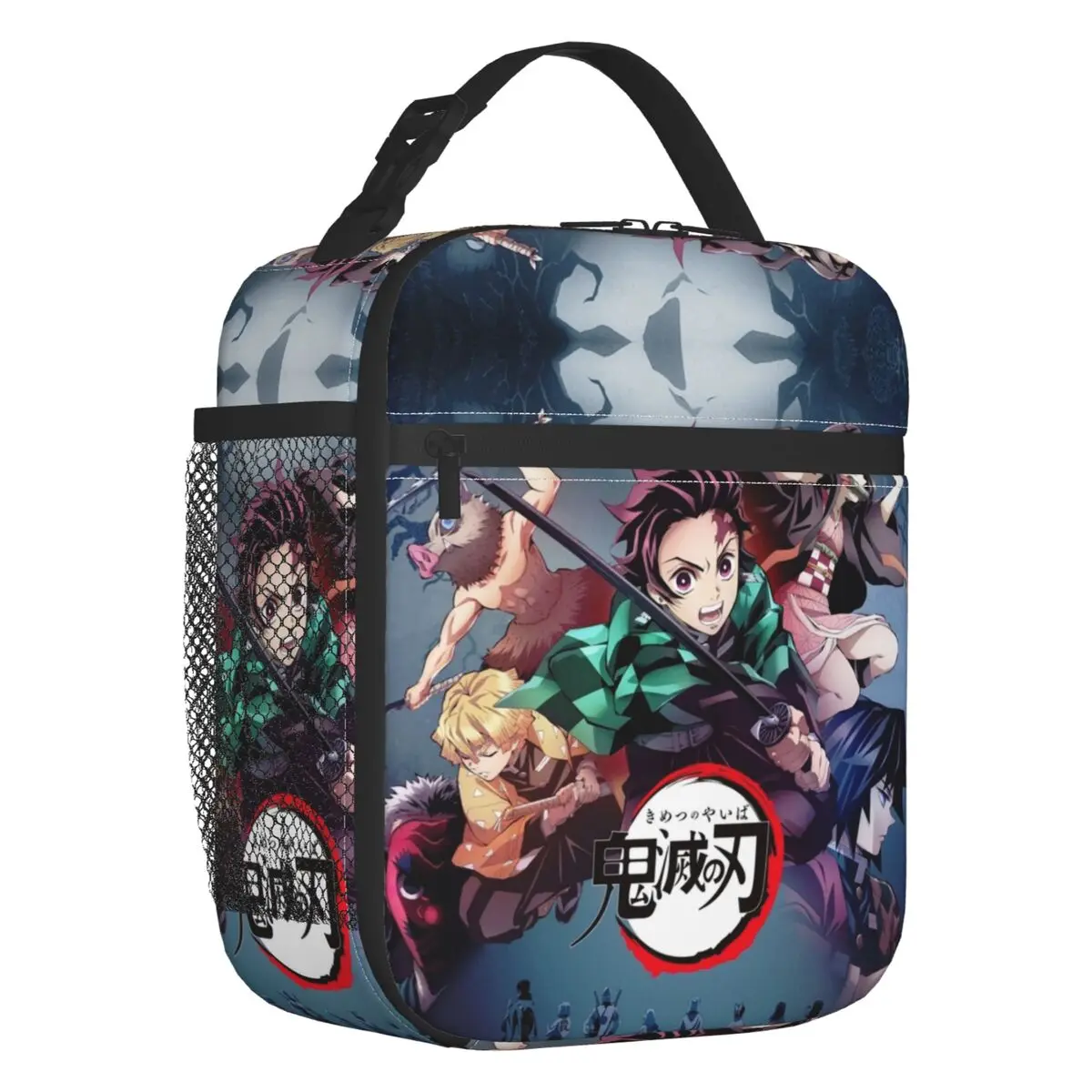 Custom Anime Tanjiro Kimetsu No Yaiba Thermal Insulated Lunch Bag Demon Slayer Portable Lunch Tote for School Storage Food Box