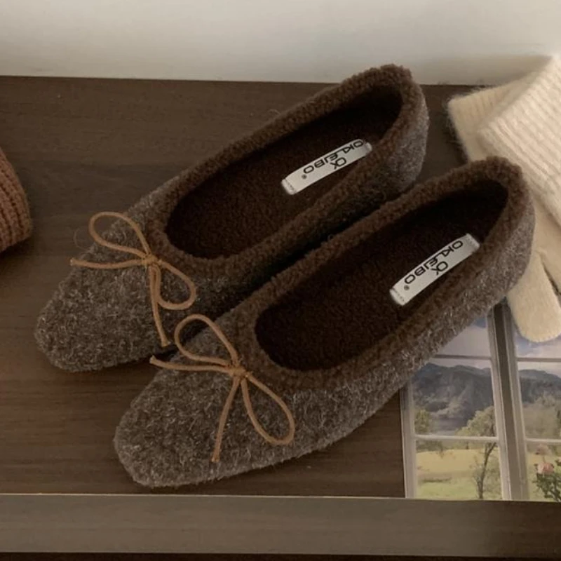 

Sexy Leopard Bow Design Mary Jane Shoes Women Autumn Warm Puffy Flats Comfort Soft Bottom Casual Shoe Sapatos Femininos Elegante