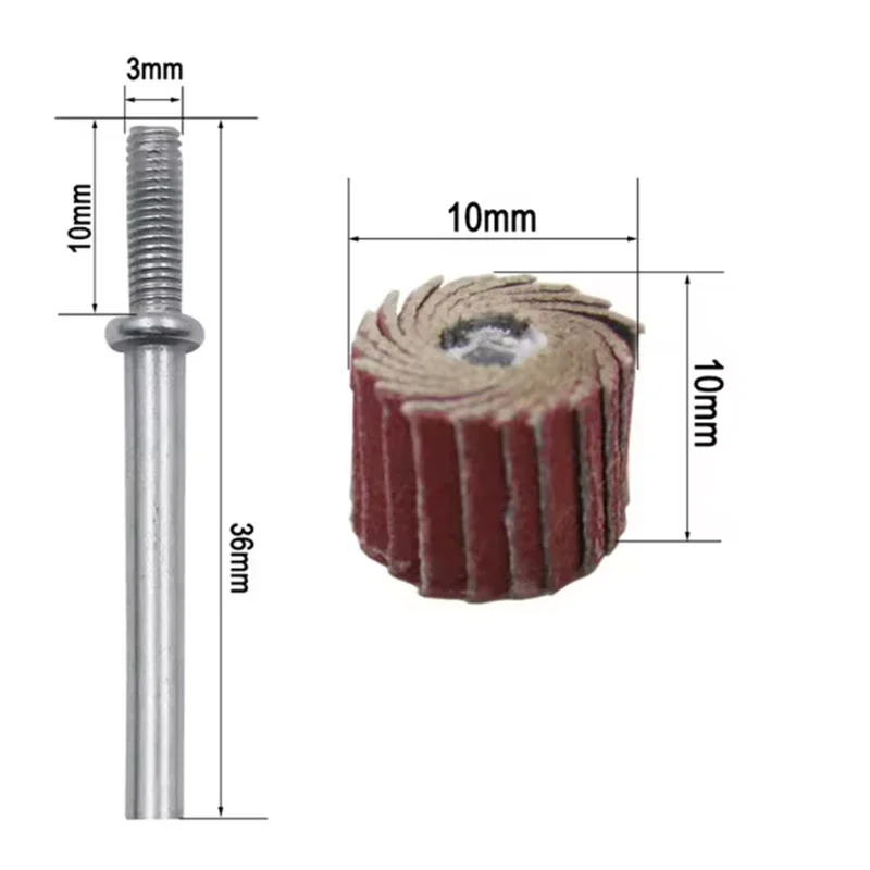 

3mm Shank Grinding Wheel Head Sander Abrasive Rotary Tools Sandpaper 80-600Grit Polishing Active Handle Impeller
