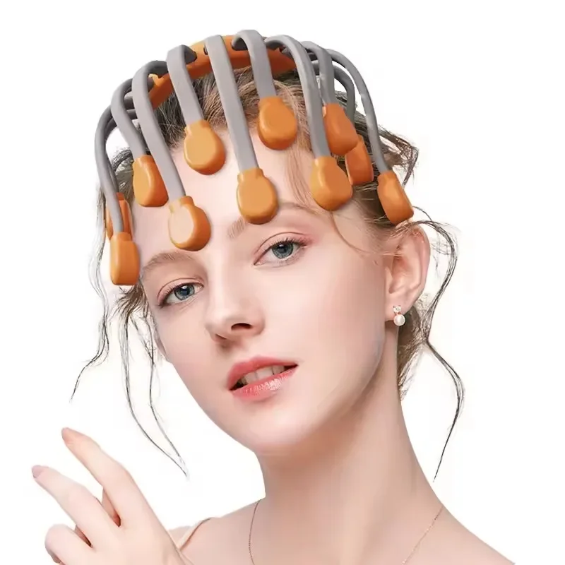 Vibrating head massager relieves headaches and dry hair repair