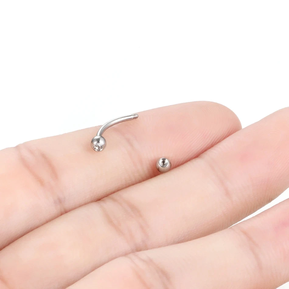 1PC Steel Eyebrow Banana Piercings Curved Barbell Ring Lip Labret Tongue Piercings Daith Helix Earring Piercings Body Jewelry