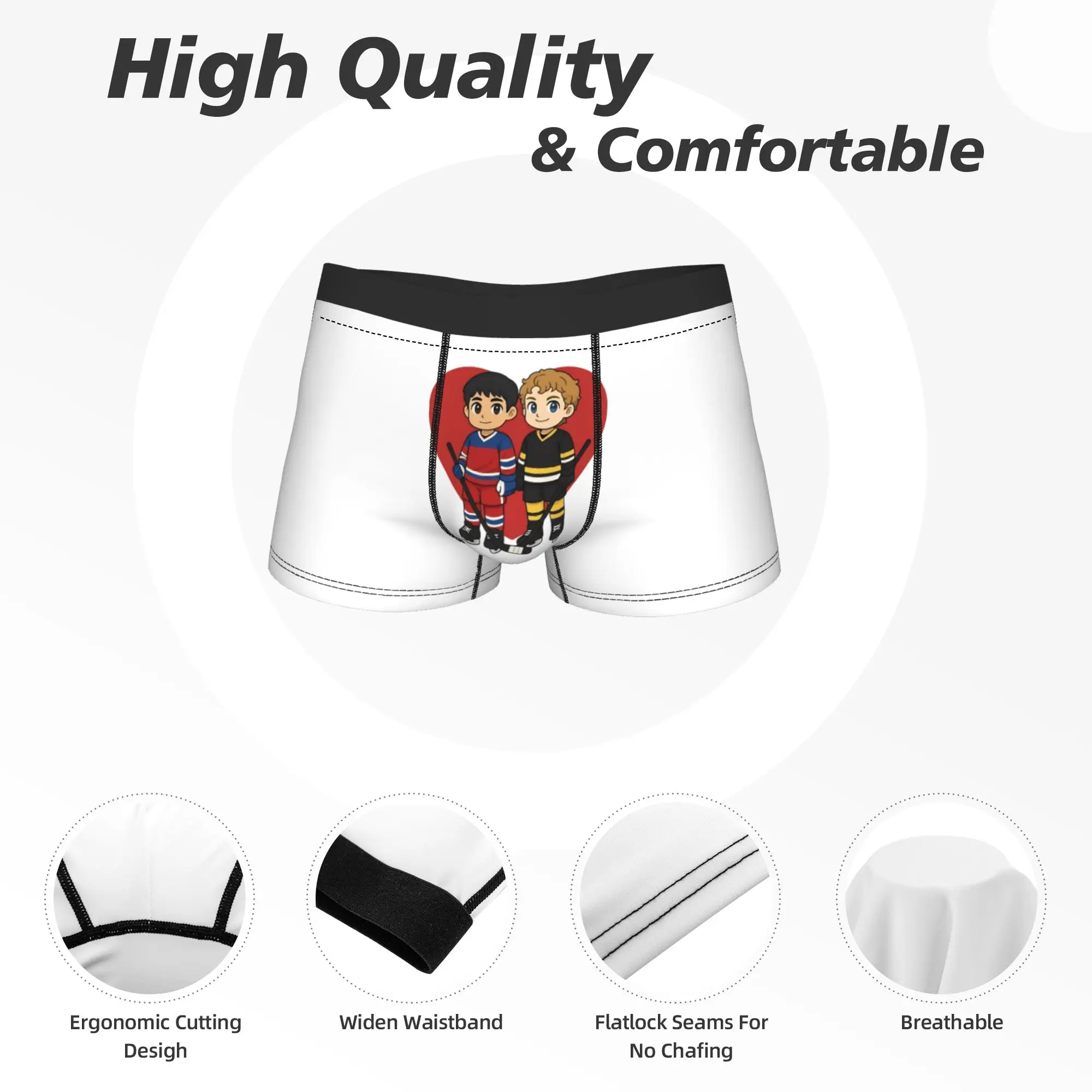 Shane Hollander & Ilya Rozanov Anime Man Underwear Heated Rivalry Boxer Briefs Shorts Panties Novelty Polyester Underpants