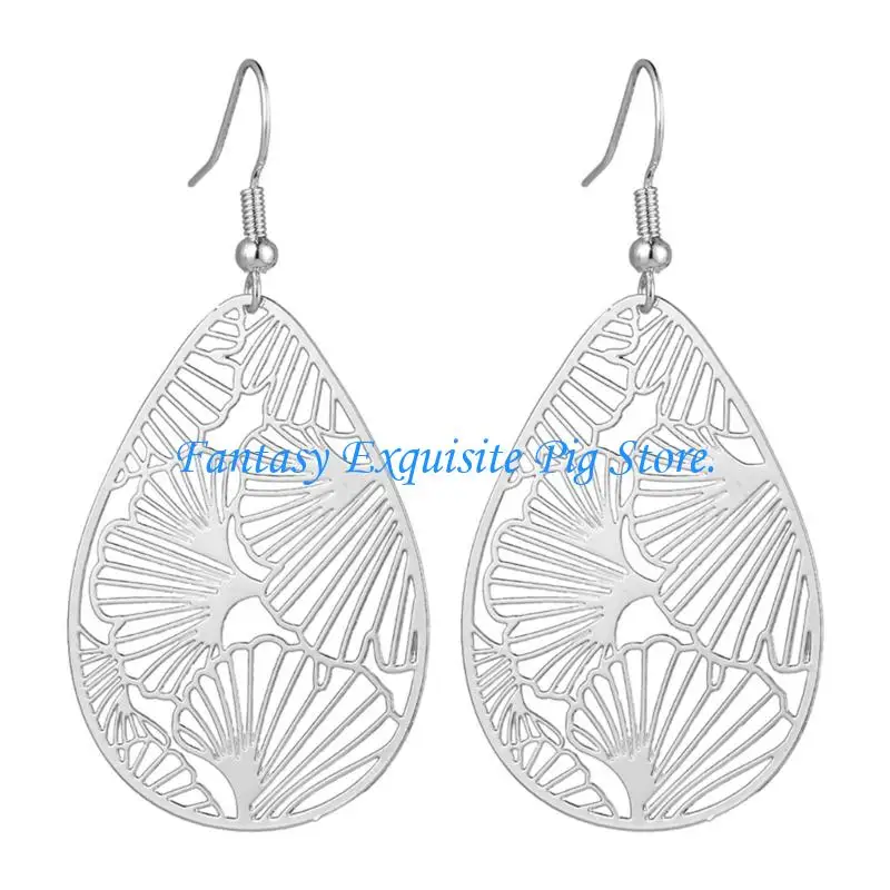 Fishhook Dangling Earrings with Openwork Teardrop Pendants, Radiating Detail and Copper Construction for Gatherings 