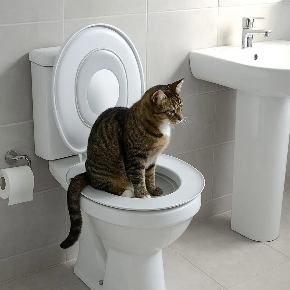 Reusable Cat Toilet Trainer Stable Plastic Cat Potty Trainer with Suction Cup Detachable Cat Litter Box for Cats and Dogs