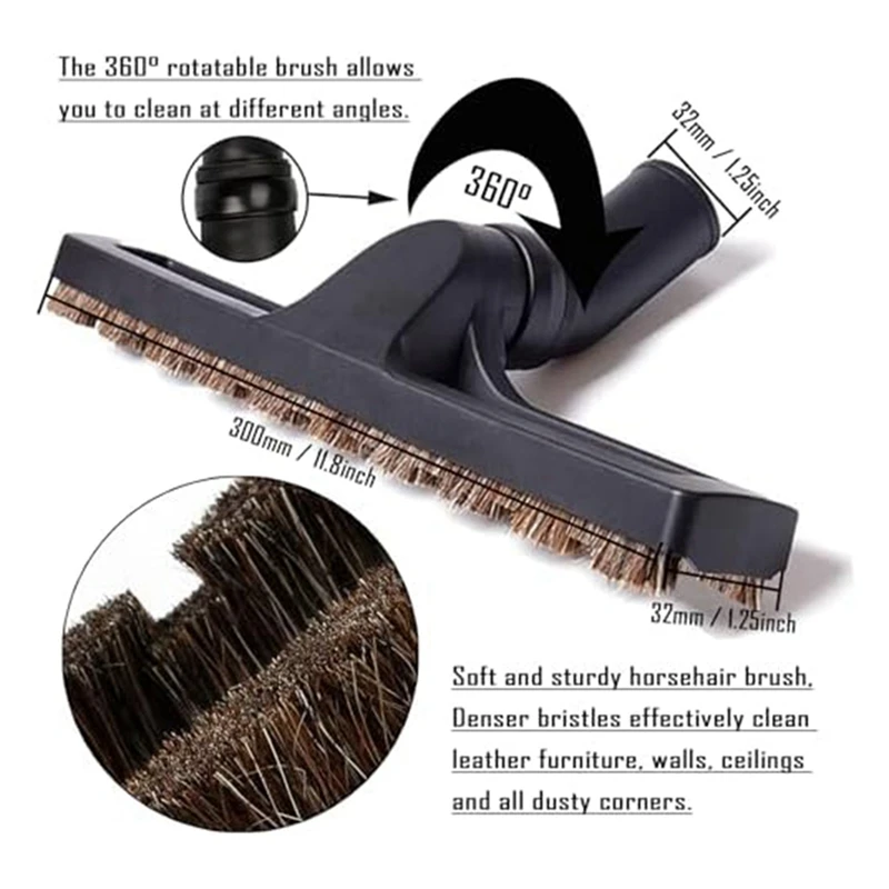 ชุดประกอบเครื่องดูดฝุ่นอเนกประสงค์11ชิ้นอะแดปเตอร์ท่อสูญญากาศ1-1/4นิ้วอุปกรณ์เปลี่ยนเครื่องดูดฝุ่นพลาสติกแบบเปียกแห้ง