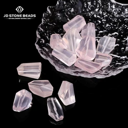 1 Pc Natural Mossan Pink Quartz Irregular Shape Faceted Bead Random Size For Jewelry Making Diy Necklace Bracelet Accessory