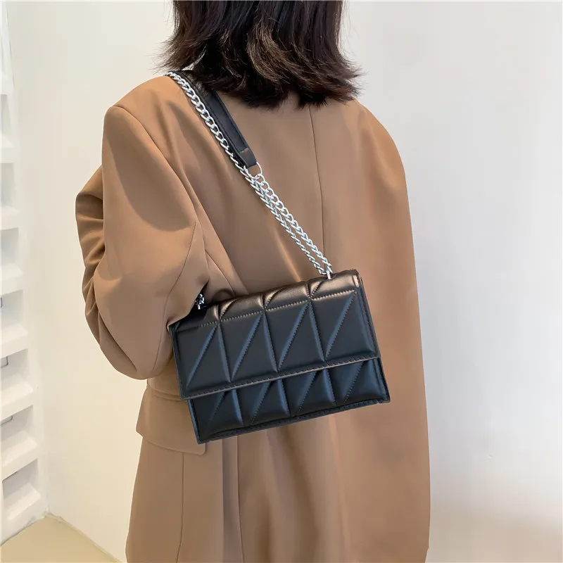 Textured Foreign Style Women's Bag Plot  New Trend Fashion Chain Small Square Bag Retro Atmospheric Messenger Bag