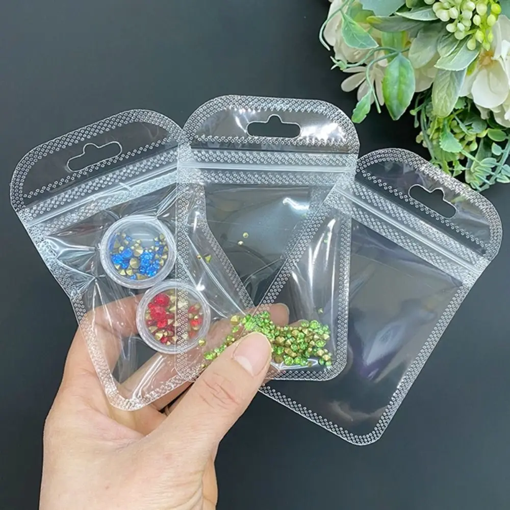 50Pcs Earrings Rings Necklace Display Self Sealing Bags Pouch Thicken Plastic Organizer Bag Transparent Resealable