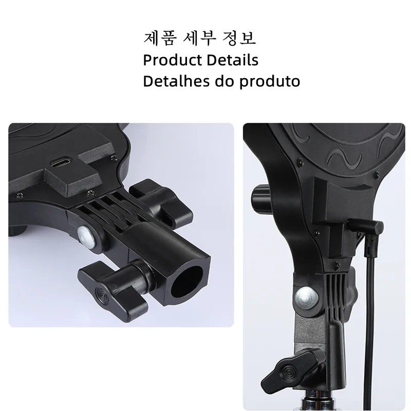 مصباح حلقي مع حامل ثلاثي القوائم ، ضوء ستوديو للصور لفيديو Vlog ، مكياج للتصوير ، صورة سيلفي tiktoke ، من من من من 10 "، 24W