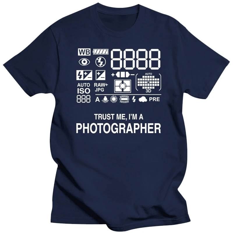 Unique 100% Cotton Tshirt Men Photographer T-Shirts Camera Tees Short Sleeve Photography Gift T Shirts Present Clothing Classic