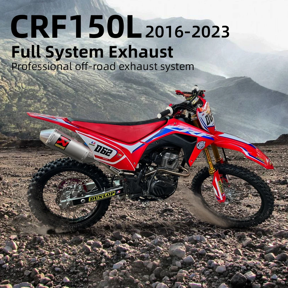 Full System Exhaust For CRF150 CRF150L 2016-2023 Akrapovic muffler Off-Road Modified Exhaust Pipe