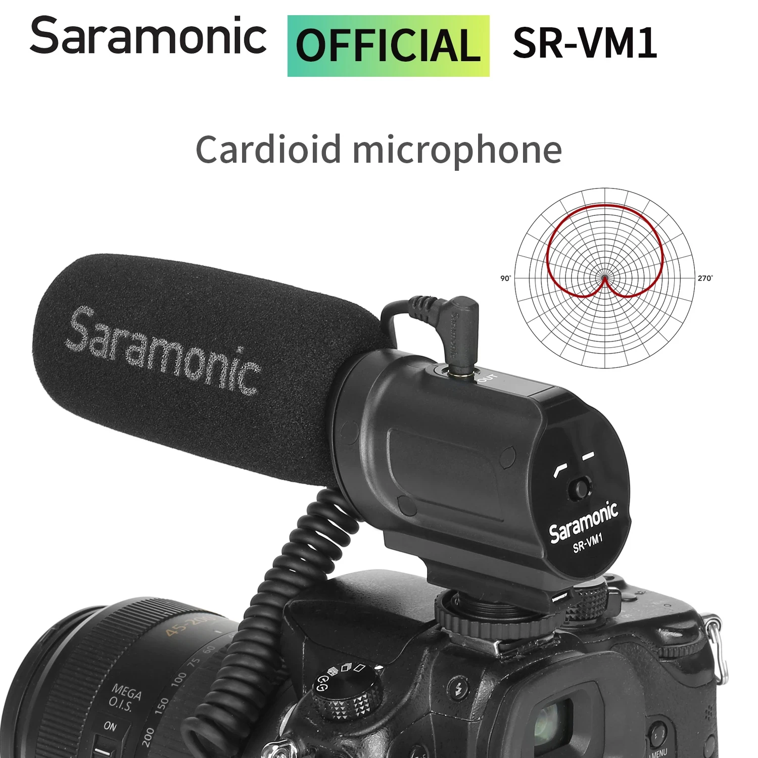 Saramonic SR-VM1 Cardioid On-camera Shotgun Microphone for iPhone Android DSLR Cameras XLR Microphone for Video Interview Film