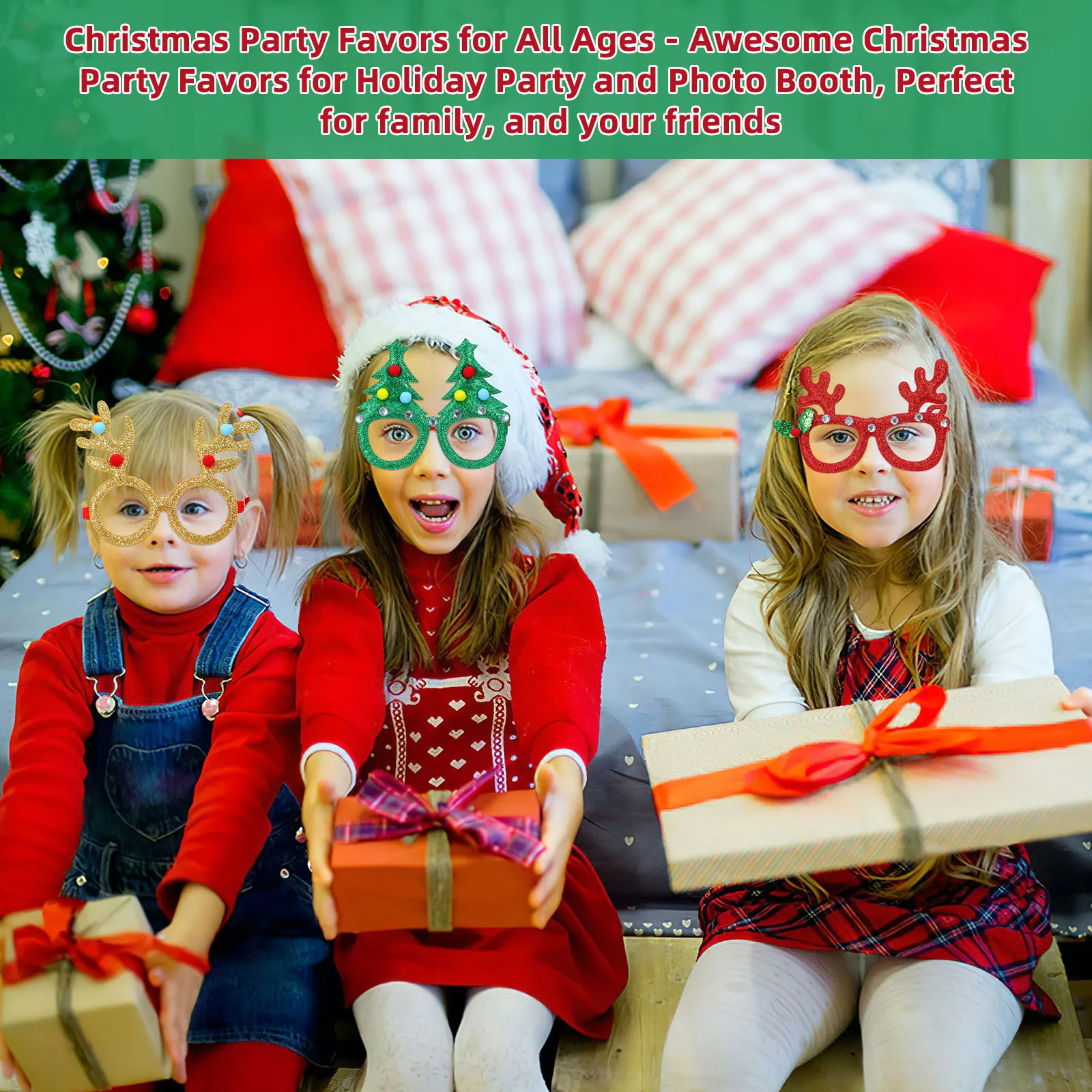 

12 Pcs Colorful Glasses Prop Accessory Chrtistmas Frame Holiday Party Frames Chiristmas Eyeglasses