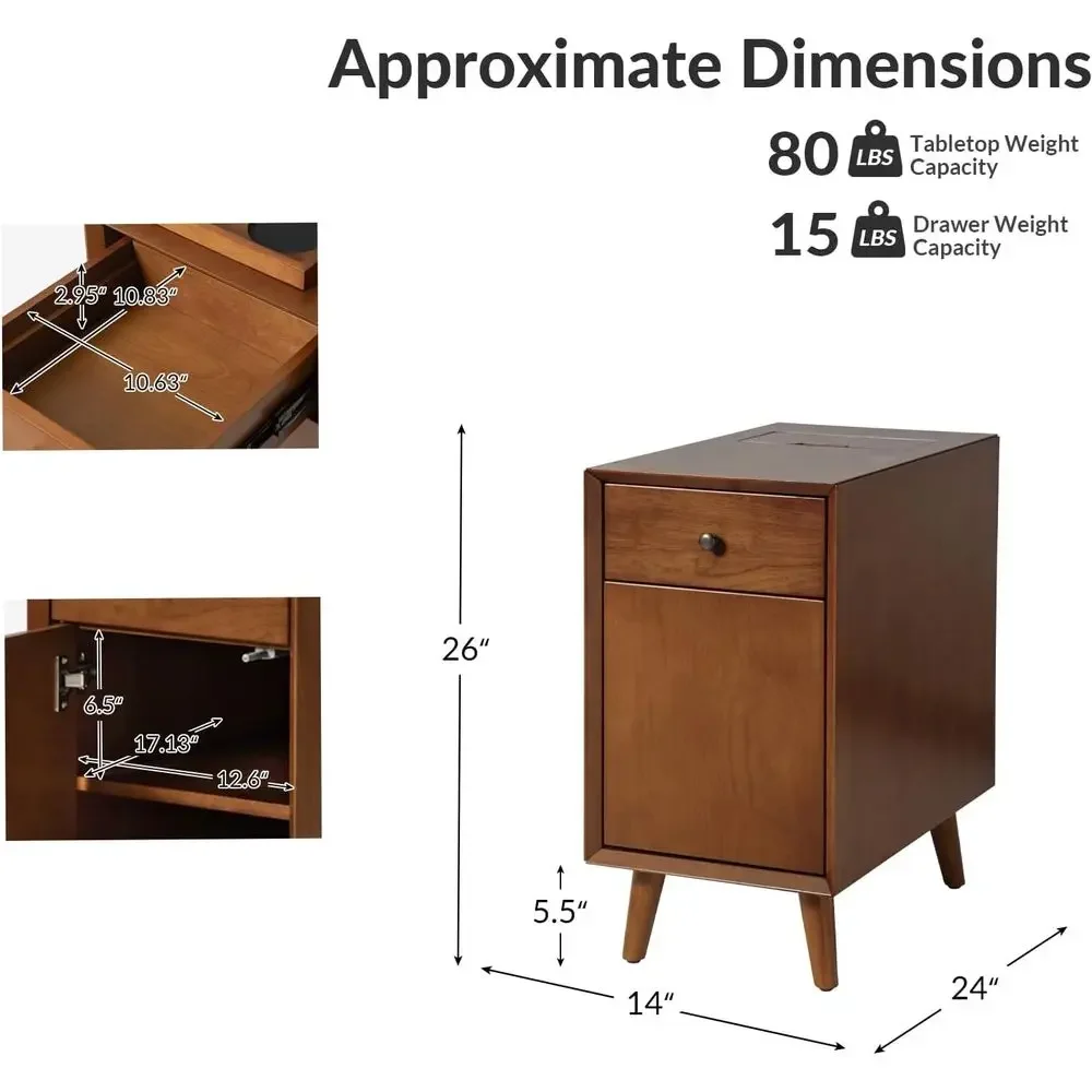 

Promotion PriceSpecial OfferSide Table With Ders And Charging Station Set 0 2, Ern End Table With USB Ports And Outlets, Wooden