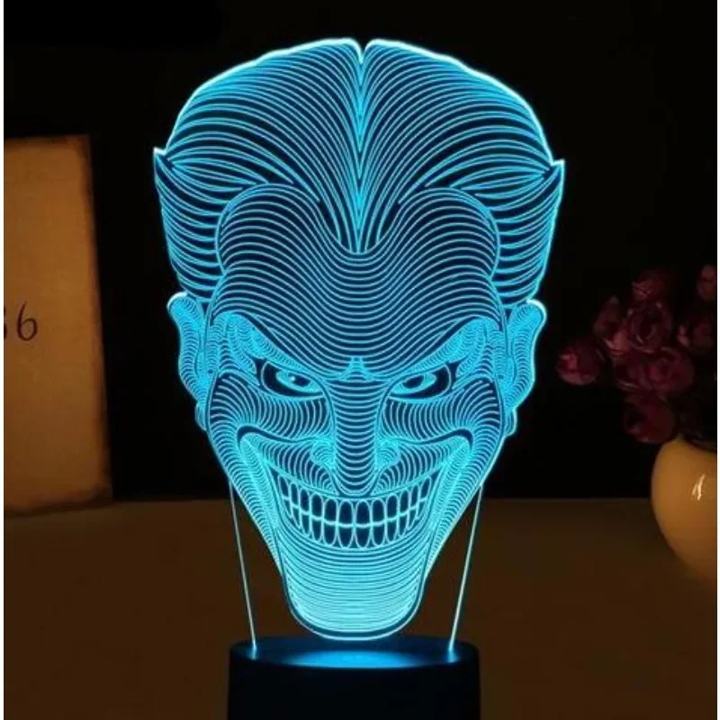 

3D ночная версия, серия Бэтмен, креативная цветная светодиодная настольная лампа с сенсорным управлением, прикроватная атмосфера для спальни, подарок