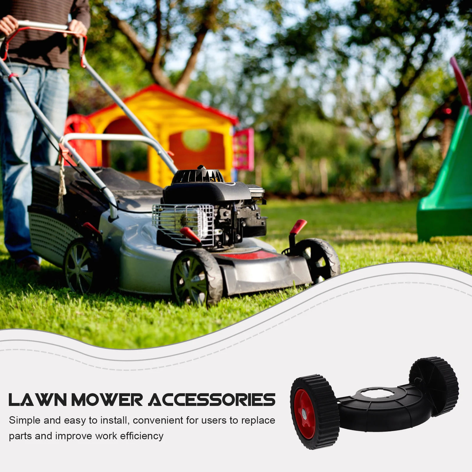 

1Set Lawn Mower Wheels Replacement Set Support Caster for Outdoor Hand Truck Cart Multifunctional Generator Wheels
