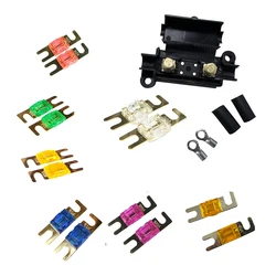 1Set Fuse Holder and 50 Amp Midi fuse For Fork Type Fuse DC 12V 24V Car Air Conditioner Fuse Box Car Accessories