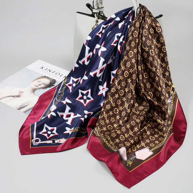

90 Large Square Silk Scarf for Women 2025 New Spring and Summer High-End Korean Style Versatile Thin Scarf Shawl