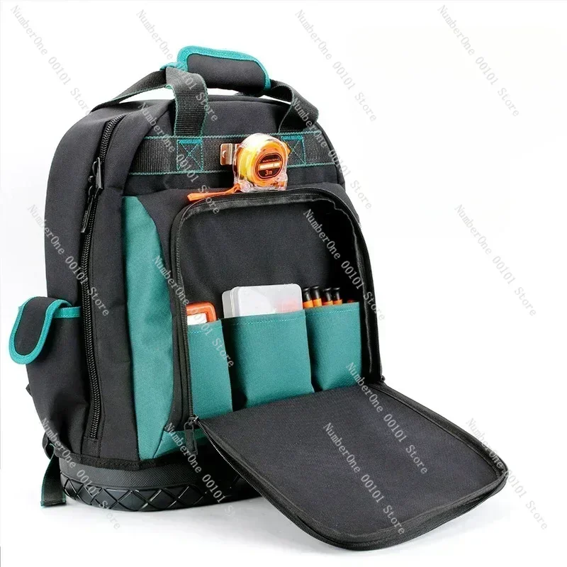 Canvas Quality Tool Bottom High for Multi-pocket Duty Heavy Electrician New Plastic Bag Woodworker Backpack