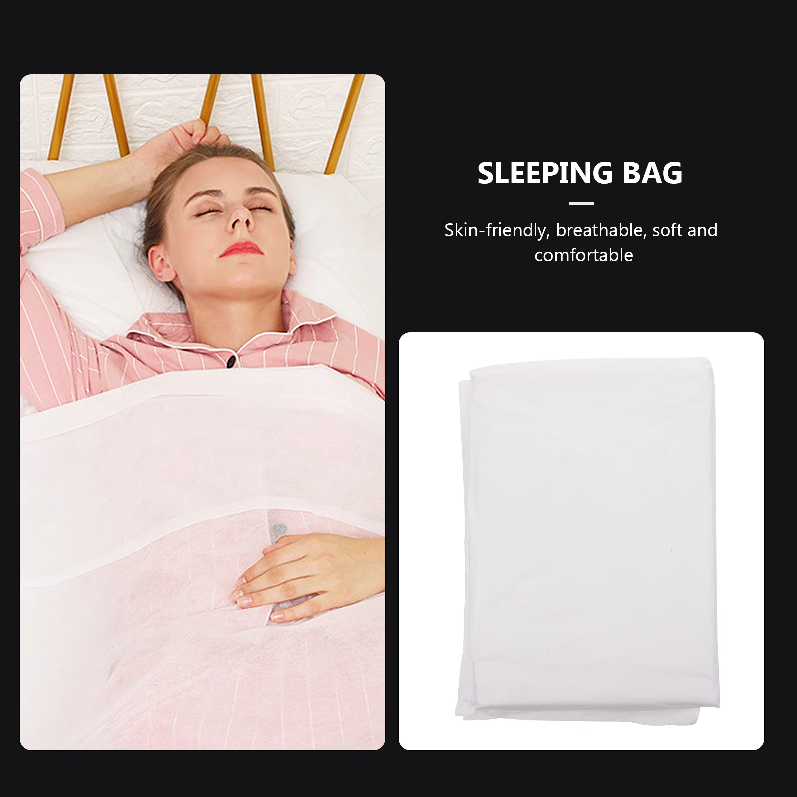 

1pc Disposable Travel Bag Adult Size White Non-woven Disposable Sleeping Bag Compact Hotel Bedding Sheet Camping Hiking
