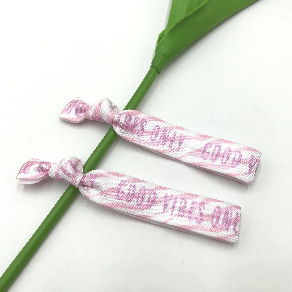 BRAVE JUST BREATHE HAPPY Print Letter Elastic Webbing 30Pcs 15mm  Fold Over Elastic Band Hair Tie FOE Ribbon Bracelet Ponytail